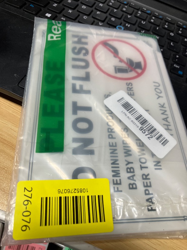Photo 1 of (2 Pack) Do Not Flush Bathroom Signs - Do Not Flush Sign for Bathroom with Strong Self-Adhesive, No Drilling Needed - Ideal for Restrooms, Toilets, Public Washrooms, Hotels & Home Use (White)