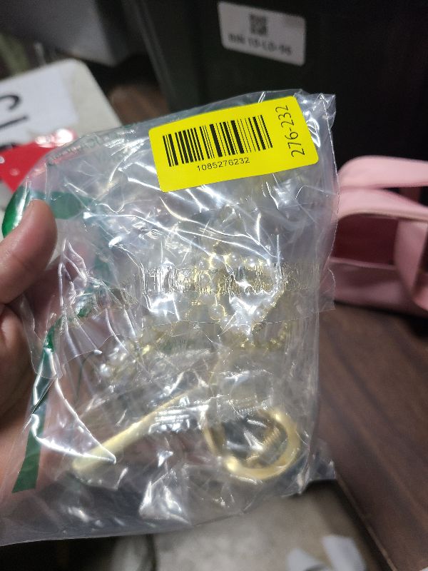 Photo 1 of 2 Pack Matte Gold and Pearl Hair Claws for Women: Large Metal Clips with Pearls for Thick Hair - Non-Slip Crab Claws and Strong Cross Barrettes