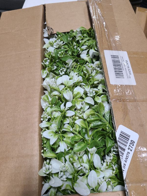 Photo 1 of 2 Set 17" Artificial Boxwood Topiary Ball Trees for Outdoor(White-Green)