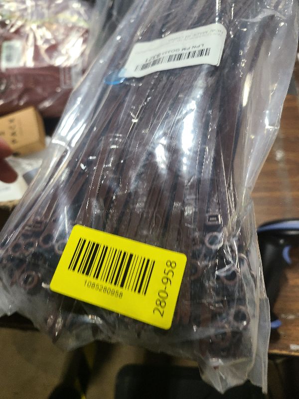 View 2 of 200 PCS 14 inch Brown Zip Ties with Screw Hole 70lbs Mountable head Cable Ties Straps Multipurpose Heavy Duty Nylon Cable Zip Ties with Screw Mounting Hole