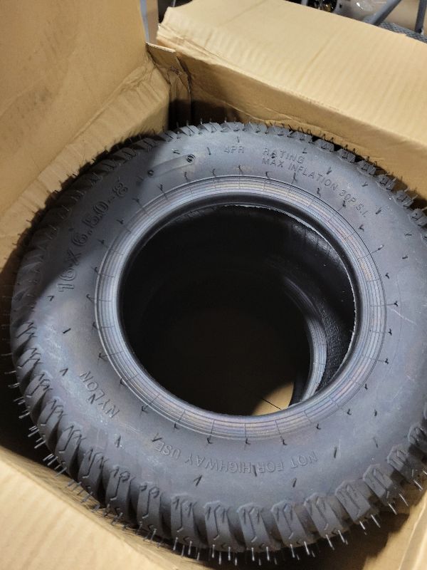 Photo 1 of (2-Pack) 16x6.50-8 Tires - 4PR Durable Tubeless
