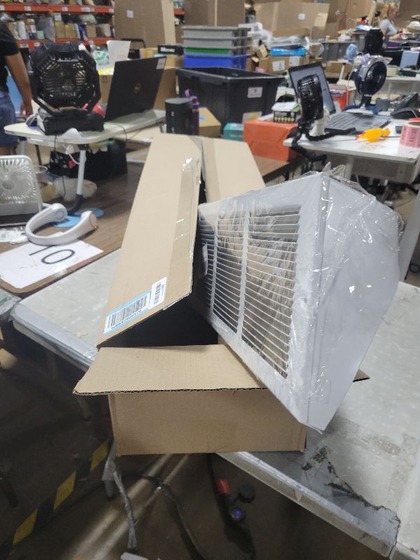 View 2 of 3.5 inch Depth Stamped Steel Triangular Baseboard Grill - 30 x 06 Duct Opening