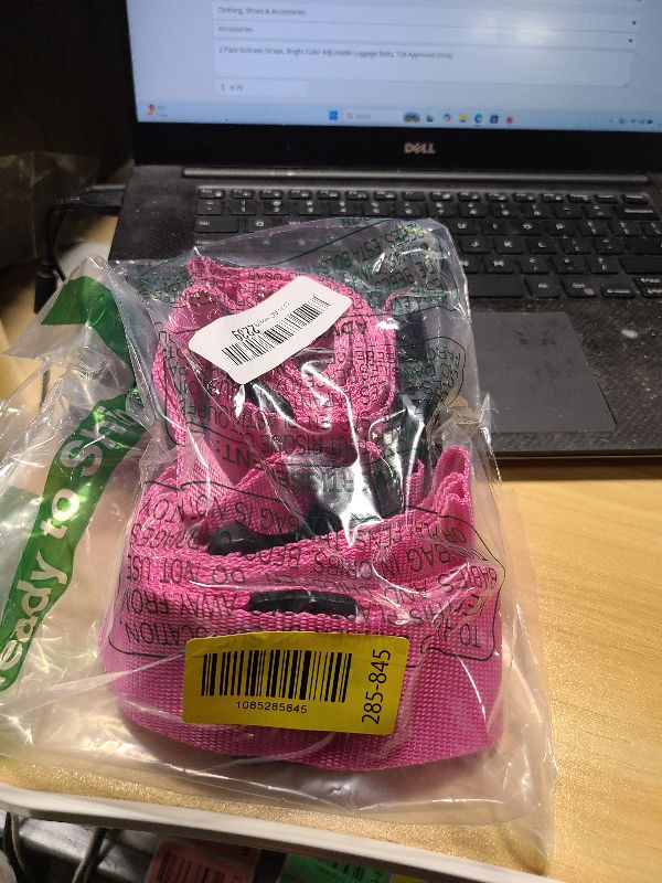 Photo 1 of 2 Pack Suitcase Straps, Bright Color Adjustable Luggage Belts, TSA Approved (Pink)