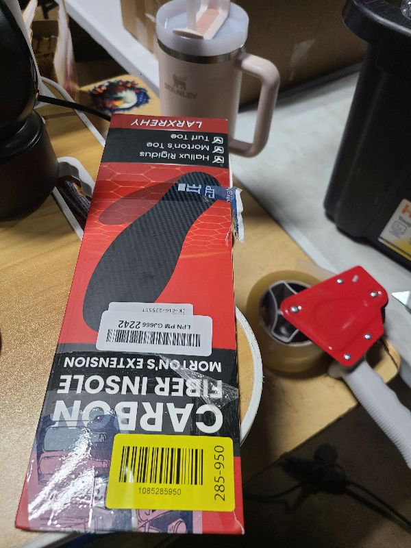 Photo 1 of 1 Pair Carbon Fiber Insole for Men & Women: 1.2mm Thick Rigid Shoe Insert Support Turf Toe, Foot Fractures, Hallux Rigidus & Limitus for Sports, Hiking, Trekking - Alternative to Post Op Shoe, 235mm