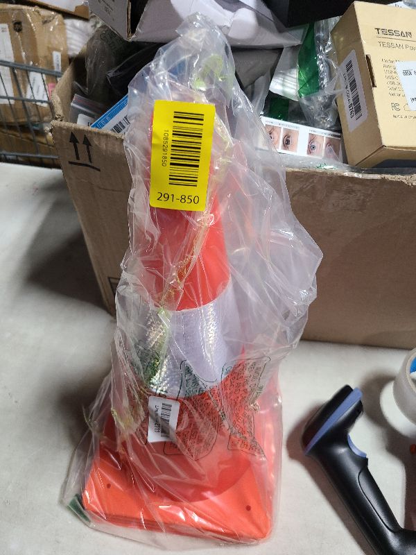 Photo 1 of 15 inch Traffic Safety Cones with Reflective Collars,[4 Pack]Orange Construction Cones| Parking Cones| Soccer Training Cones |Road Cones for Parking lot, Driveway, Sport and Driving Training.