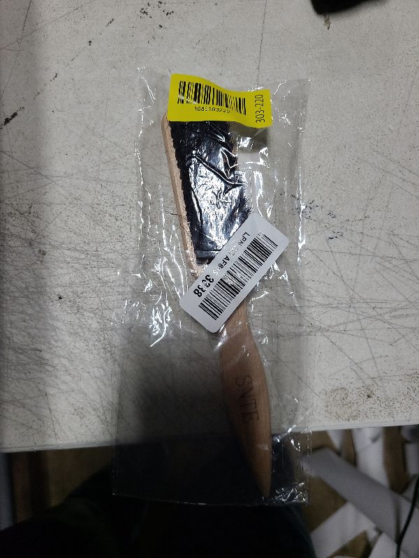 View 2 of 100% Boar Bristle Slick Back Hair Brush | Natural Peach Wood Handle | Restores Shine, Controls Frizz, Smooths Flyaways | Teasing Adds Volume Styling Tool | For Sleek Ponytails, Buns & Beard Grooming