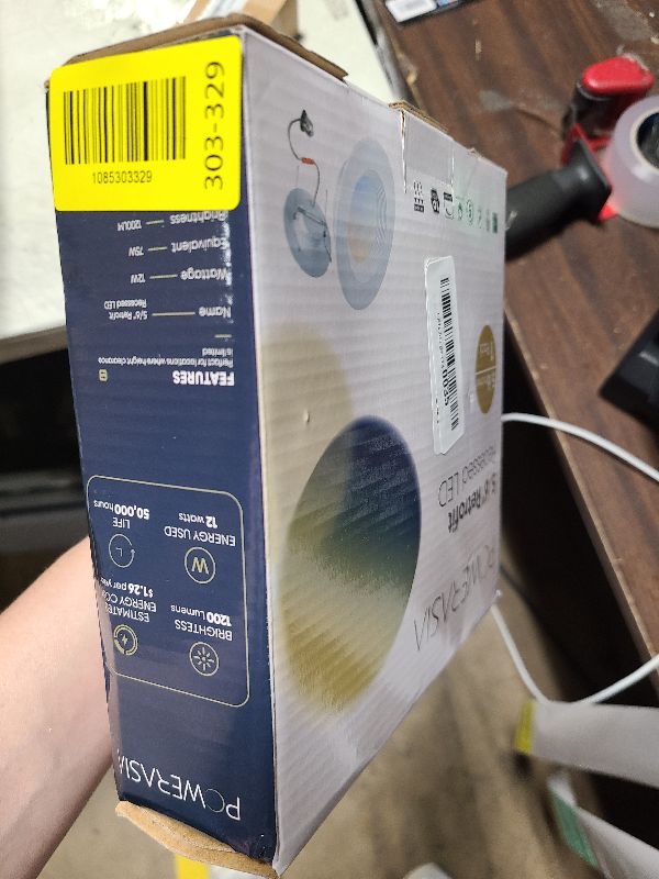 Photo 1 of 1 Pack 5/6 Inch LED Can Lights Retrofit Recessed Lighting, 5CCT 6 Inch Recessed Lights Selectable 2700K-6000K Dimmable, 12W=75W, 1200LM Downlight with Metal Smooth Trim-ETL and Energy Star Certified