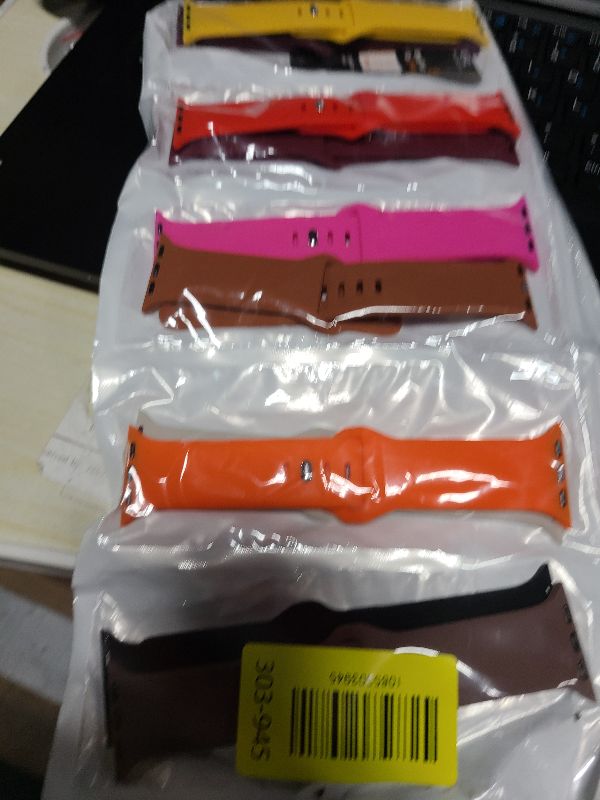 Photo 1 of 10 Pack Silicone Bands Compatible with Apple Watch 38mm 40mm 41mm 42mm 44mm 45mm 46mm 49mm Women Men, Soft Waterproof Replacement Wrist Sport Band for iWatch Series 11 10 9 8 7 6 5 4 3 2 1 SE Ultra