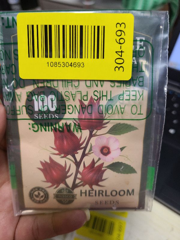Photo 1 of 100+ Red Roselle ???-??? ??? ??????? Seeds for Planting – (Hibiscus Sabdariffa) Fast Growing Hibiscus Flowers