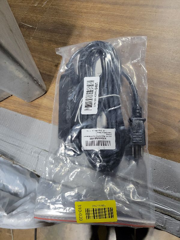 Photo 1 of 15 Ft 3 Outlet Outdoor Extension Cord Waterproof, Grounded Extension Cord with Multiple Outlets, 16/3 AWG 3 Prong Power Strip for Garden, Patio, Camping, 13A 125V 1625W, ETL Listed, Black