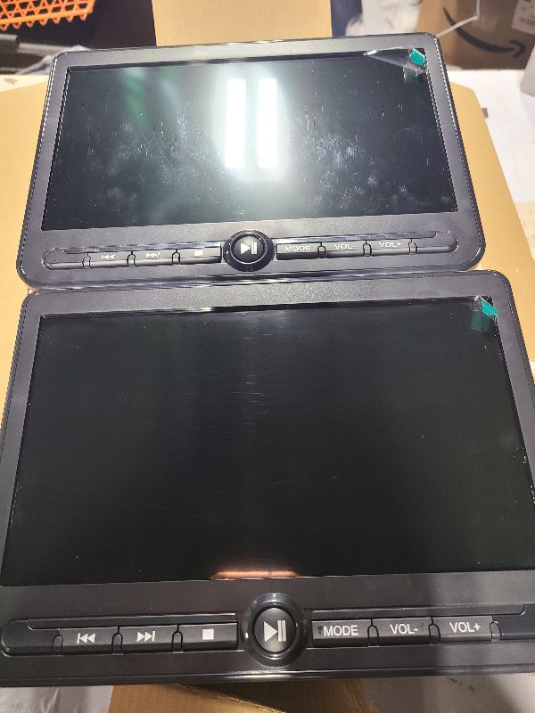 Photo 1 of 10.5" Dual Portable DVD Player, Arafuna Rechargable Car Screen Play A Same or Two Different Movies, Headrest for Car with 5-Hour, Support USB/SD, Last Memory