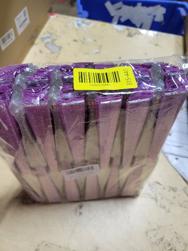Photo 1 of 24 Pack Handheld Fan,Folding Hand Glitter Fan with Shining Transparent Fan Rib – Ideal for Wedding, Church, Festival, Dance, Tea Party, Club, and EDM Accessories, Purple