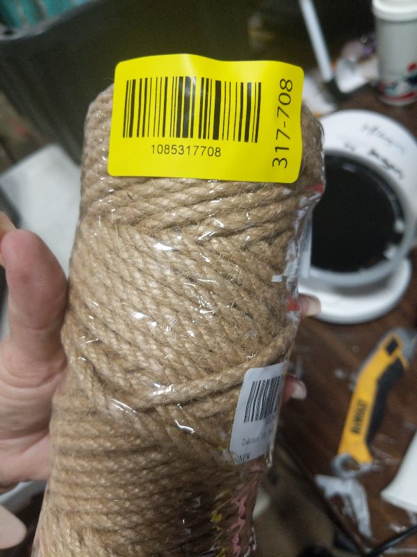 Photo 1 of 100 Feet 5mm Jute Twine, Heavy Duty Jute Rope, Natural Hemp Rope for DIY Arts Crafts, Gardening, Bundling?Home Decorating, Cat Scratching Post