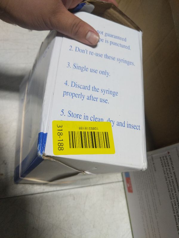 Photo 1 of 100 Pack Disposable 5ml/cc Lab Syringes with 22Ga 1.25 Inch Needle Luer Lock, Individually Sealed Packed