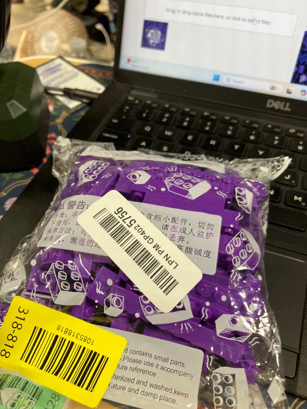 Photo 1 of 100 Piece Purple Classic Building Blocks, 12 Size Bricks Bulk, Compatible With Lego Parts and Pieces