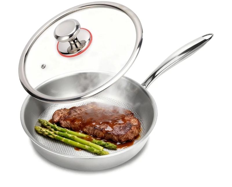 Photo 1 of Titanium Pans for Cooking Pure Healthy Titanium Frying Pan
No Coating Titanium Hammered Cookware with Lid for Even Heating, Induction Compatible Oven & Broiler Safe