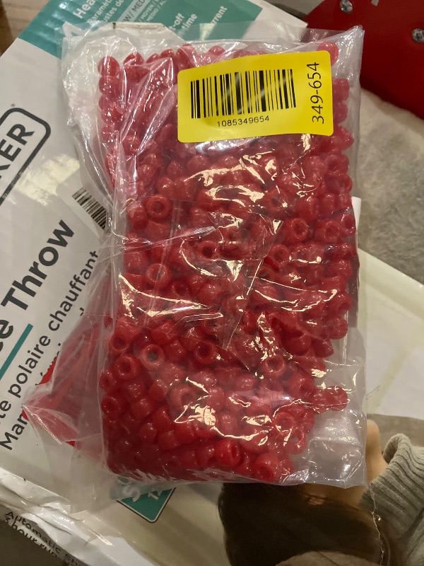 Photo 1 of 1000Pcs Acrylic Red Kandi Pony Beads Bulk for Friendship Bracelet Making