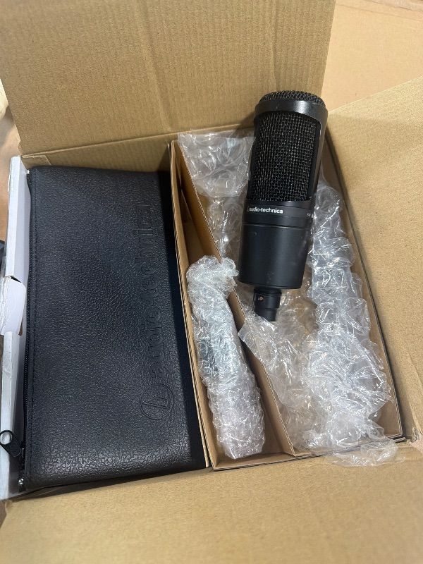 View 4 of Audio-Technica AT2020 Cardioid Condenser Studio XLR Microphone, Ideal for Project/Home Studio Applications, Black