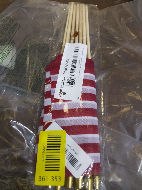 Photo 1 of 12Pcs 5x8 Inch Small American Flags on Stick US Wood Stick Flags with Kid-safe Spear Top American Flags for Outside 5x8? Memorial Day, 4th of July Independence Day Decorations Veterans Parades