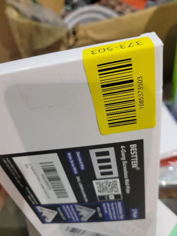 Photo 1 of (2 Pack) BESTTEN USWP6 Matte Snow White 4-Gang Screwless Wall Plate, Decorator Outlet Cover, for Light Switch, Dimmer, USB, GFCI, Receptacle, H4.69” x W8.35”