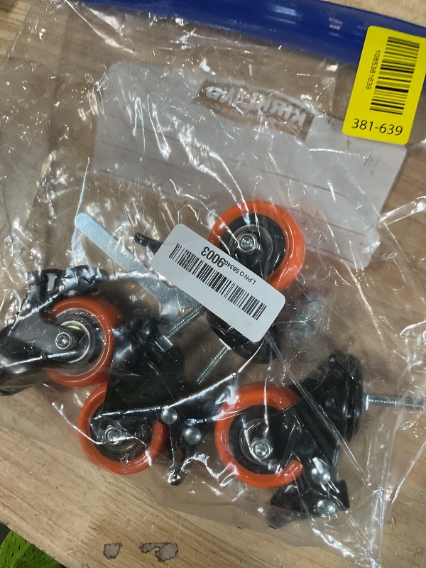 Photo 1 of 2 Inch Caster Wheels, Threaded Stem Casters Set of 4 Heavy Duty, 1/4"-20x1 (Screw Diameter 1/4", Stem Length 1"), Safety Dual Locking Industrial Castors, Wheels for Cart, Furniture