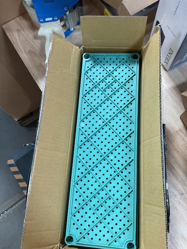 Photo 1 of ***FOR PARTS ONLY/ MISSING PIECES / HAS DAMAGES*** Simple Houseware 3-Tier Slim Rolling Cart w/Handle 5.5" Wx27.5 H, Turquoise
