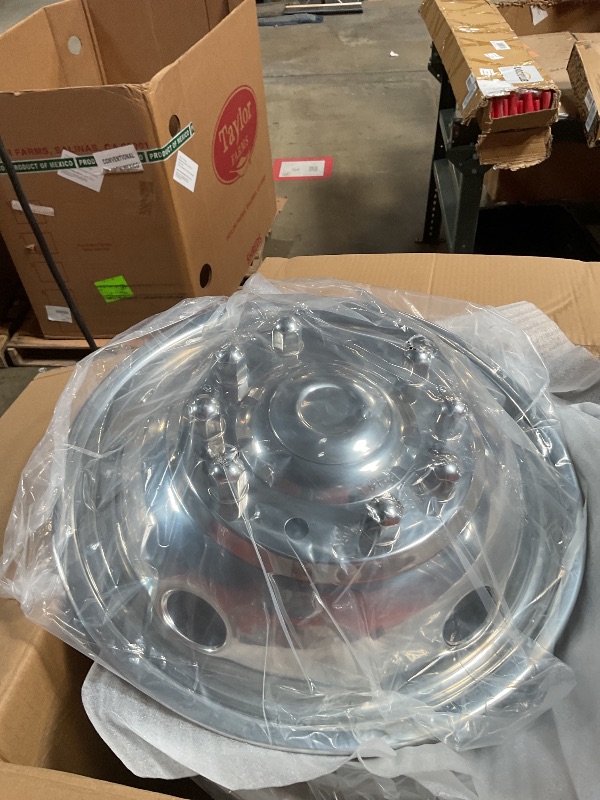 Photo 1 of 19.5" Wheel Simulators,19.5" 10 Lug Stainless Steel Hubcaps with Wheel Lug Bolts Kit,Polished Finish,2 Front Wheels/2 Rear Wheels,Wheel Simulators Suitable for 2005-2021 Ford F450/F550,Ford Raptor 2WD