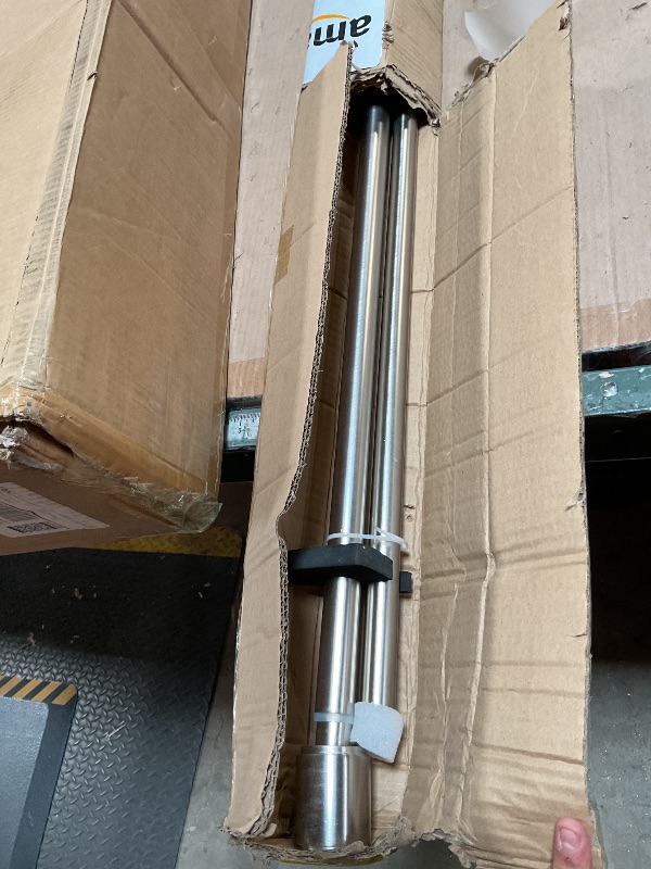 Photo 1 of *MISSING HARDWARE*Kemmie 1" Window Treatment Curtain Rod with Cylindrical Cap Finials, Single Drapery Rod Adjustable Length 72-144", Matted Nickel