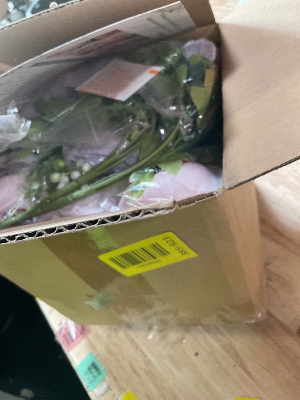 Photo 1 of 12 Packs Peonies Artificial Flowers, Pinkish-Purple Silk Artificial Peonies