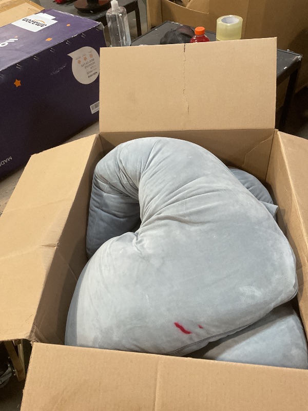 View 2 of **INK STAIN SEEN IN PHOTO**Momcozy Pregnancy Pillows for Sleeping, U Shaped Full Body Maternity Pillow with Removable Cover - Support for Back, Legs, Belly, HIPS for Pregnant Women, 57 Inch Pregnancy Pillow for Women, Grey