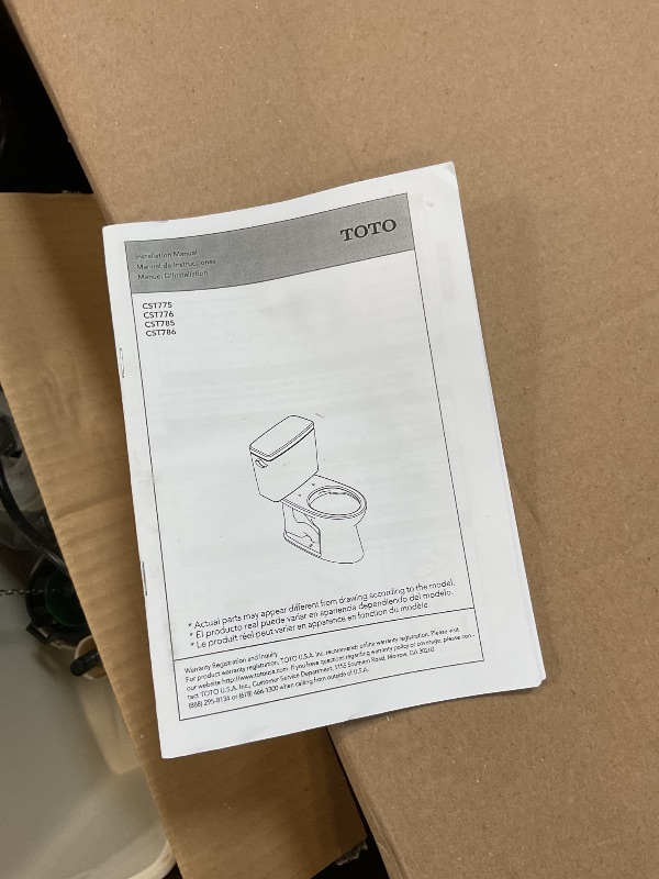 Photo 1 of **TANK ONLY NO TOILET BOWL**TOTO Drake Two-Piece Elongated 1.6 GPF Universal Height TORNADO FLUSH Toilet with CEFIONTECT, Cotton White - CST776CSFG#01