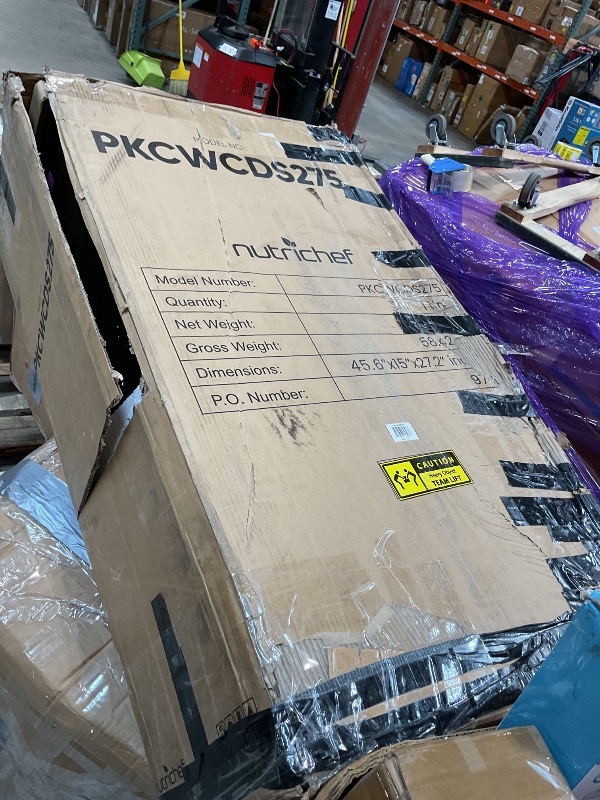 Photo 1 of ****RECOMENDED FOR PARTS ONLY/ HAS DAMAGES**** NutriChef PKCWCDS275 Dual-Zone Wine Cooler, 27-Bottle Refrigerator, Digital Touch Button Control with Air Tight Seal, Adjustable Temp 41-64F, Freestanding Cooler, Black