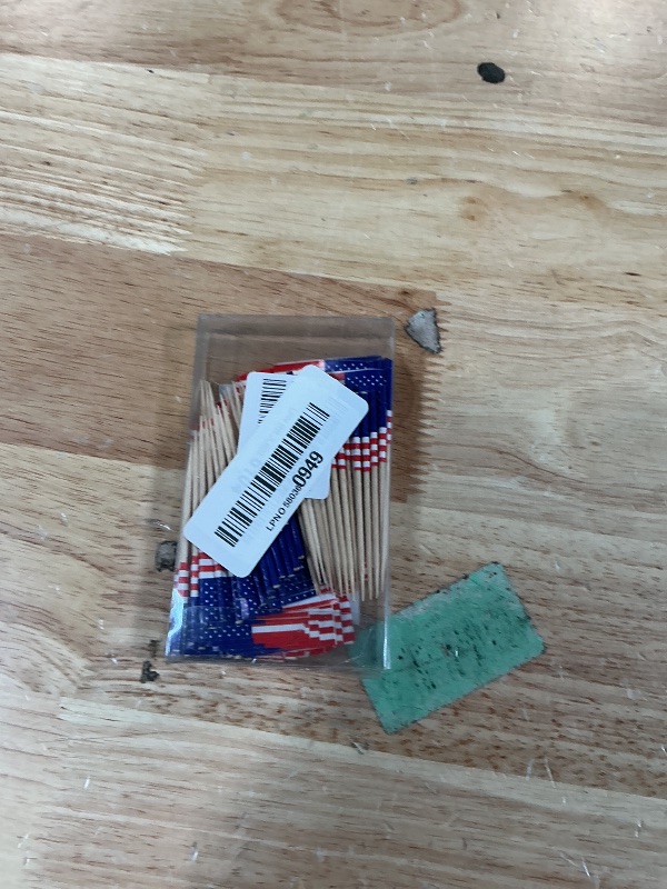 Photo 1 of 100 Pcs American Flag Toothpicks - Premium Patriotic Cupcake Toppers with Double-Sided Printing | Larger Flags for 4th of July, Juneteenth, Veterans Day Party Decorations & Home Festive Display