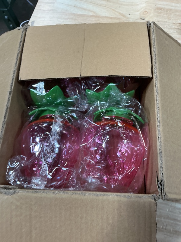 Photo 1 of 12 Pcs Strawberry Shaped Cups with Lids and Straws, 17 oz Reusable Cute Strawberries Drinking Cups Strawberry Water Bottles for Spring Hawaiian Summer Berry First Birthday Party Decor Supplies