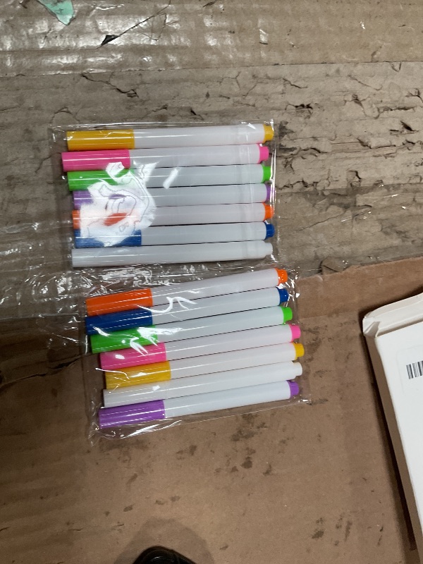 Photo 1 of 14 Colors Light Board Markers for LED Note Board - Neon Dry Erase Markers for Acrylic Calendar, Glass Window & whiteboard - Erasable Markers Fine Tip for Kids, Non-Toxic Wet Erase Pens