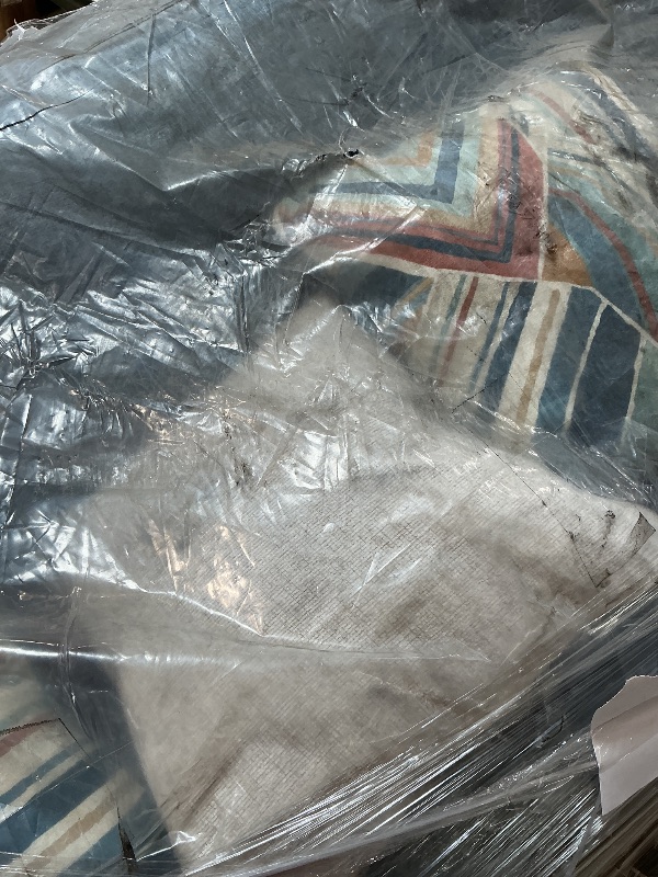 Photo 1 of *** DIRT MARKS ON UPHOLSTERY ***Signature Design by Ashley 3 Seater Couch, 87 in Blue Chenille, Cashton