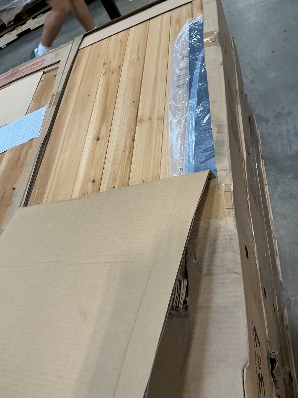 Photo 1 of *** SEVEN BOXES ON PALLET ***Backyard Discovery Poppy 11' x 7' Cedar Wood and Polycarbonate Walk-In Greenhouse Kit with Exhaust Fan, Windows, Hose Hook-Ups, PowerPort, Staging Shelves, Plant Hooks for Year-Round Outdoor Gardening