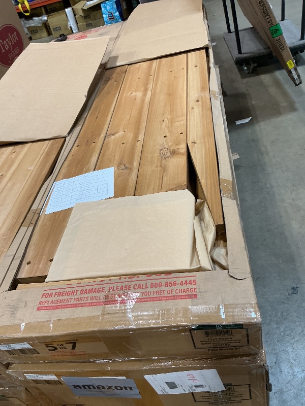 Photo 1 of *** SEVEN BOXES ON PALLET ***Backyard Discovery Poppy 11' x 7' Cedar Wood and Polycarbonate Walk-In Greenhouse Kit with Exhaust Fan, Windows, Hose Hook-Ups, PowerPort, Staging Shelves, Plant Hooks for Year-Round Outdoor Gardening