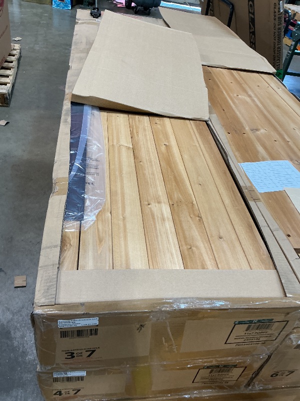 Photo 1 of *** SEVEN BOXES ON PALLET ***Backyard Discovery Poppy 11' x 7' Cedar Wood and Polycarbonate Walk-In Greenhouse Kit with Exhaust Fan, Windows, Hose Hook-Ups, PowerPort, Staging Shelves, Plant Hooks for Year-Round Outdoor Gardening