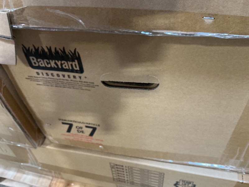 Photo 1 of *** SEVEN BOXES ON PALLET ***Backyard Discovery Poppy 11' x 7' Cedar Wood and Polycarbonate Walk-In Greenhouse Kit with Exhaust Fan, Windows, Hose Hook-Ups, PowerPort, Staging Shelves, Plant Hooks for Year-Round Outdoor Gardening
