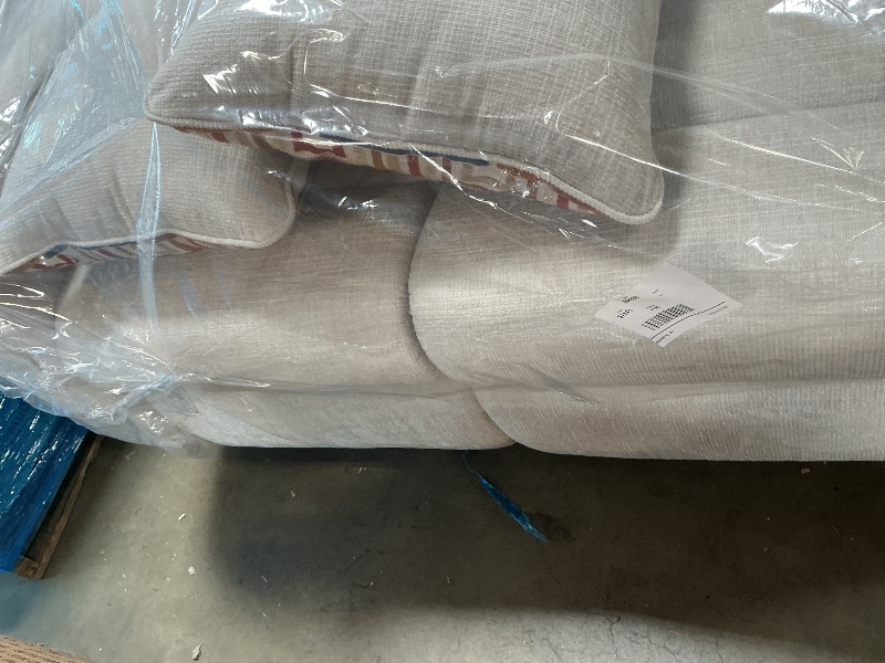 Photo 1 of *** DAMAGED UPHOLSTERY ON BACK OF COUCH ***Signature Design by Ashley Danum Reclining Loveseat, Stone Chenille, 64 in