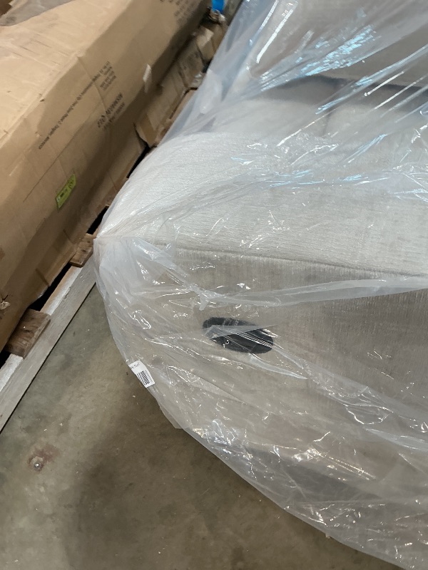 Photo 1 of *** DAMAGED UPHOLSTERY ON BACK OF COUCH ***Signature Design by Ashley Danum Reclining Loveseat, Stone Chenille, 64 in
