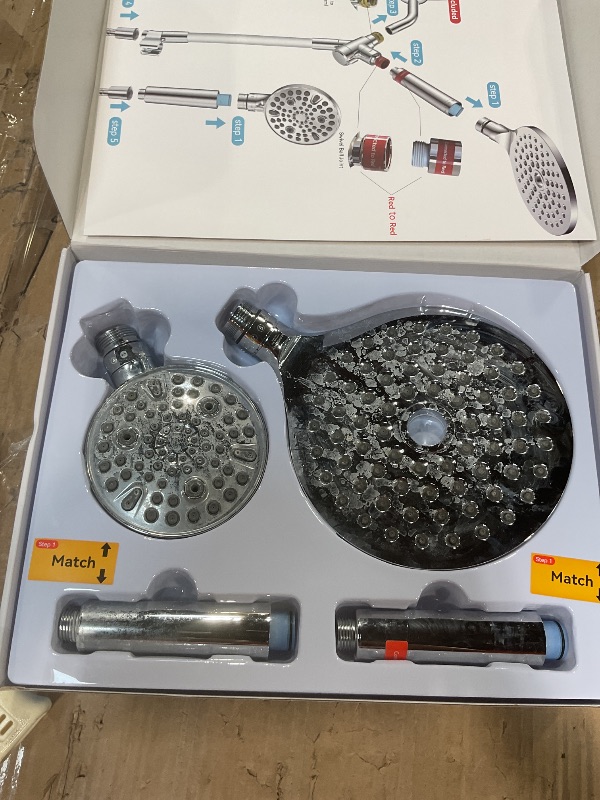 Photo 1 of ***MAJOR HARD WATER BUILD UP *** MakeFit Dual Filtered Rain Shower Head Combo, Handheld Shower Head with Adjustable Bar - Rainfall Shower Head And Showerhead with Filter for Hard Water - Removes Chlorine