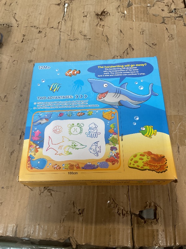 Photo 1 of ***RED PEN IS MOLDED **** Water Doodle Mat - Kids Painting Writing Color Doodle Drawing Mat Toy Bring Magic Pens Educational Toys for Age 3 4 5 6 7 Year Old Girls Boys Age Toddler Gift