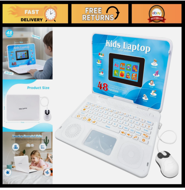 Photo 1 of ***MISSING MOUSE*** Educational Kids Laptop with Color Screen, 48 Learning Modes, Ages 5+ Fun Tech