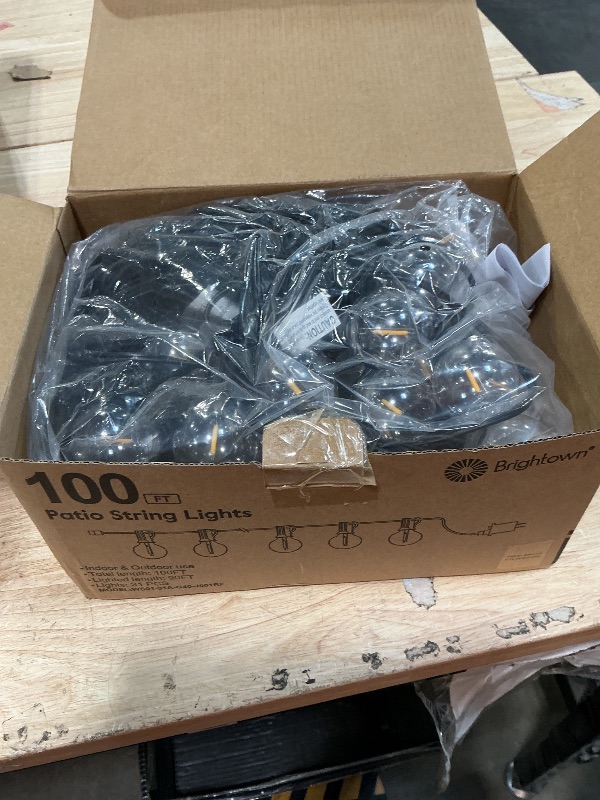 Photo 1 of 100Ft Outdoor String Lights with Remote, Dimmable G40 LED Bulbs, Waterproof