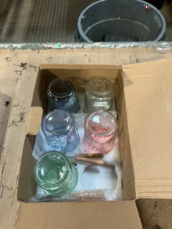 Photo 1 of 16oz Glass Overnight Oats Containers with Lids & Spoons, 6 Pack MultiColor