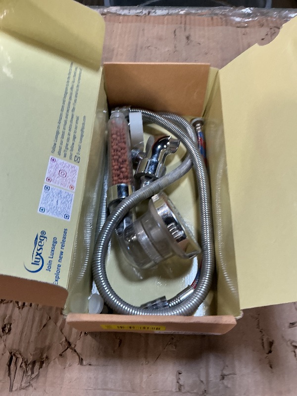 View 2 of ****FOR PARTS ONLY/ HAS BROKEN HANDLE*** Luxsego Filtered Shower Head with Handheld, High Pressure, for Hard Water