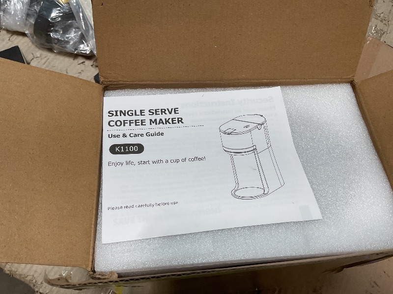 Photo 1 of ***DIRTY/ UNTESTED**** Horavie Small Single Serve Coffee Maker for K Cup and Grounds, Fast Brew One Cup Coffee Machine with One Button, 6 to 12 oz. Brew Sizes, Perfect for Home and Travel, Black