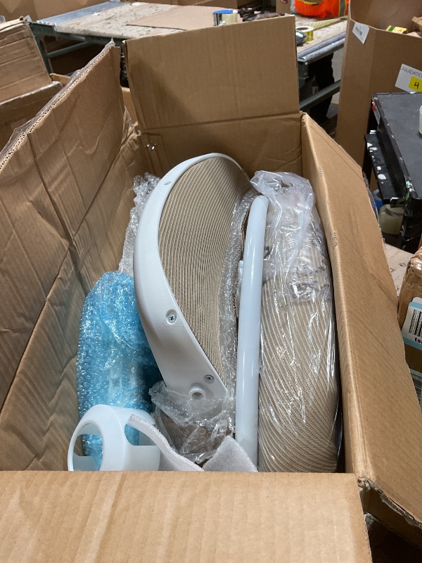 Photo 1 of ***MINOR DAMAGED*** Drafting Chair Tall Office Chair with Flip-up Armrests, Adjustable Height, and Enhanced Lumbar Support - Ergonomic Rolling Stool, Back Support, and Adjustable Foot Rest Ring for Standing Desk Khaki